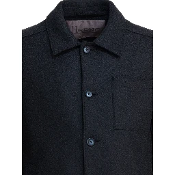 Virgin wool overshirt jacket