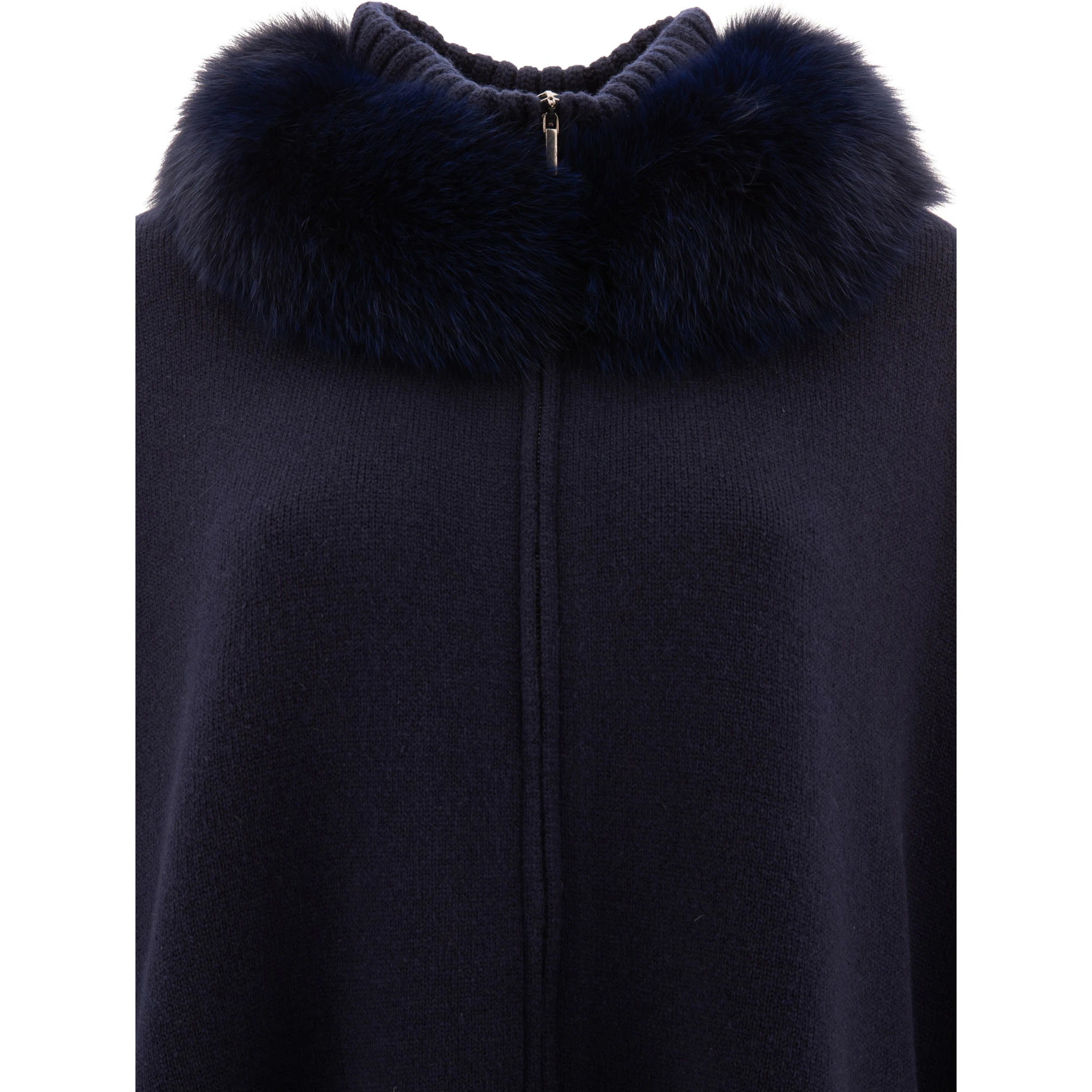 Wool and cashmere poncho