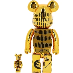 Medicom 100% + 400% Garfield Gold Chrome Be@rbrick Assorted