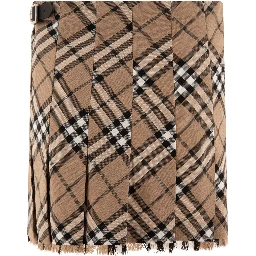 Check wool blend mini kilt