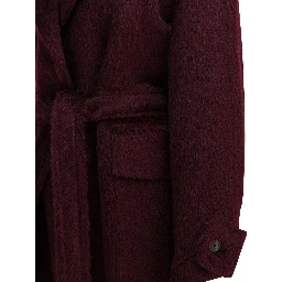 معطف طويل من الألبكة والصوف