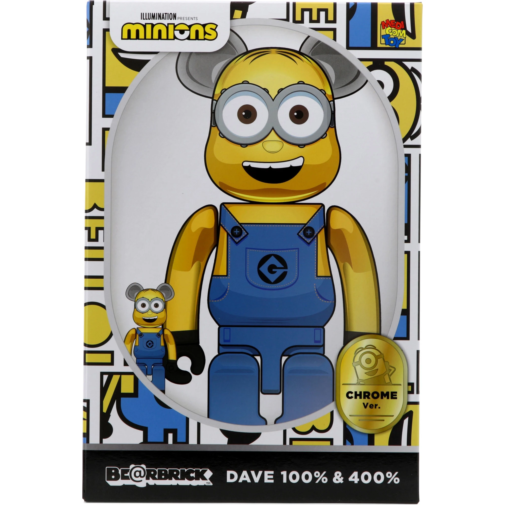 "Be@rbrick Dave Chrome" 100% and 400% toy