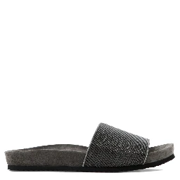 Suede "Precious" slides