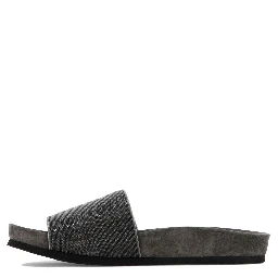Suede "Precious" slides