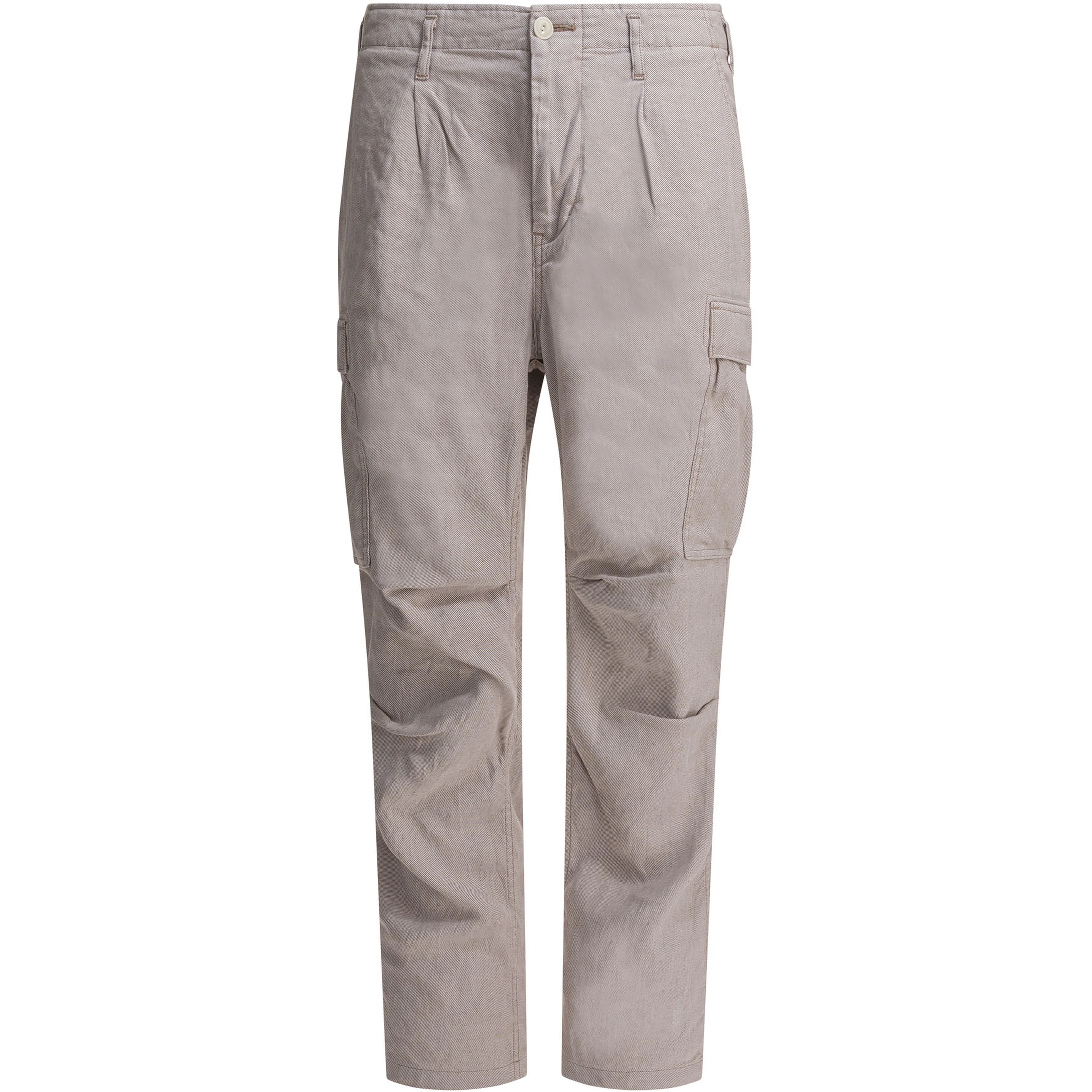 Linen-blend cargo pants