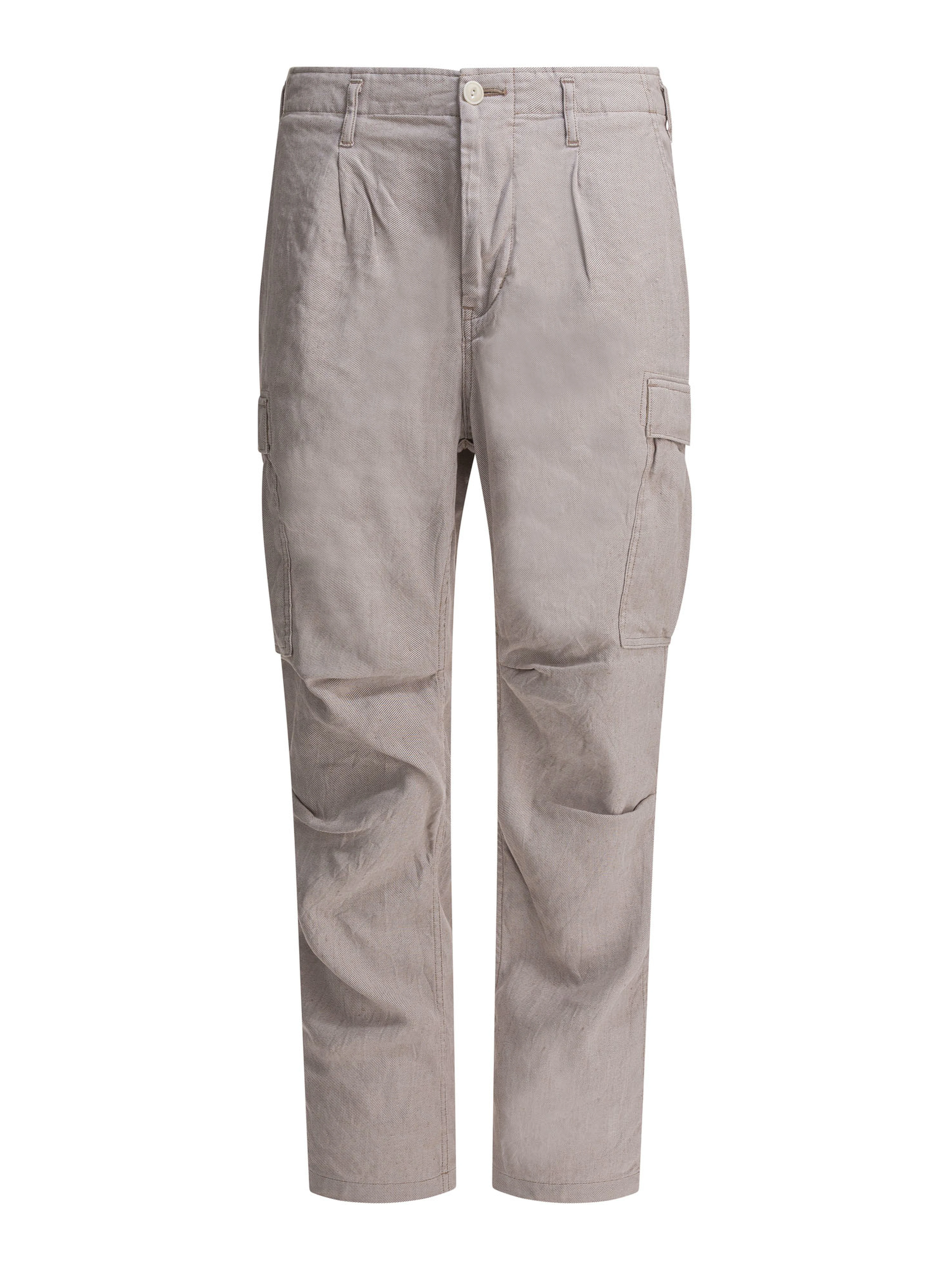 Linen-blend cargo pants
