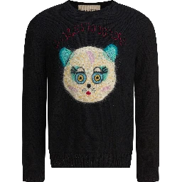 "Le Chat De La Maison" crew-neck sweater