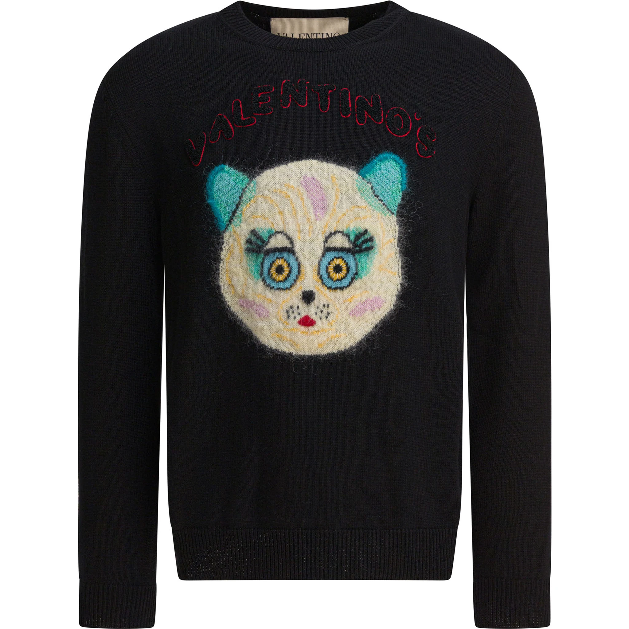 "Le Chat De La Maison" crew-neck sweater