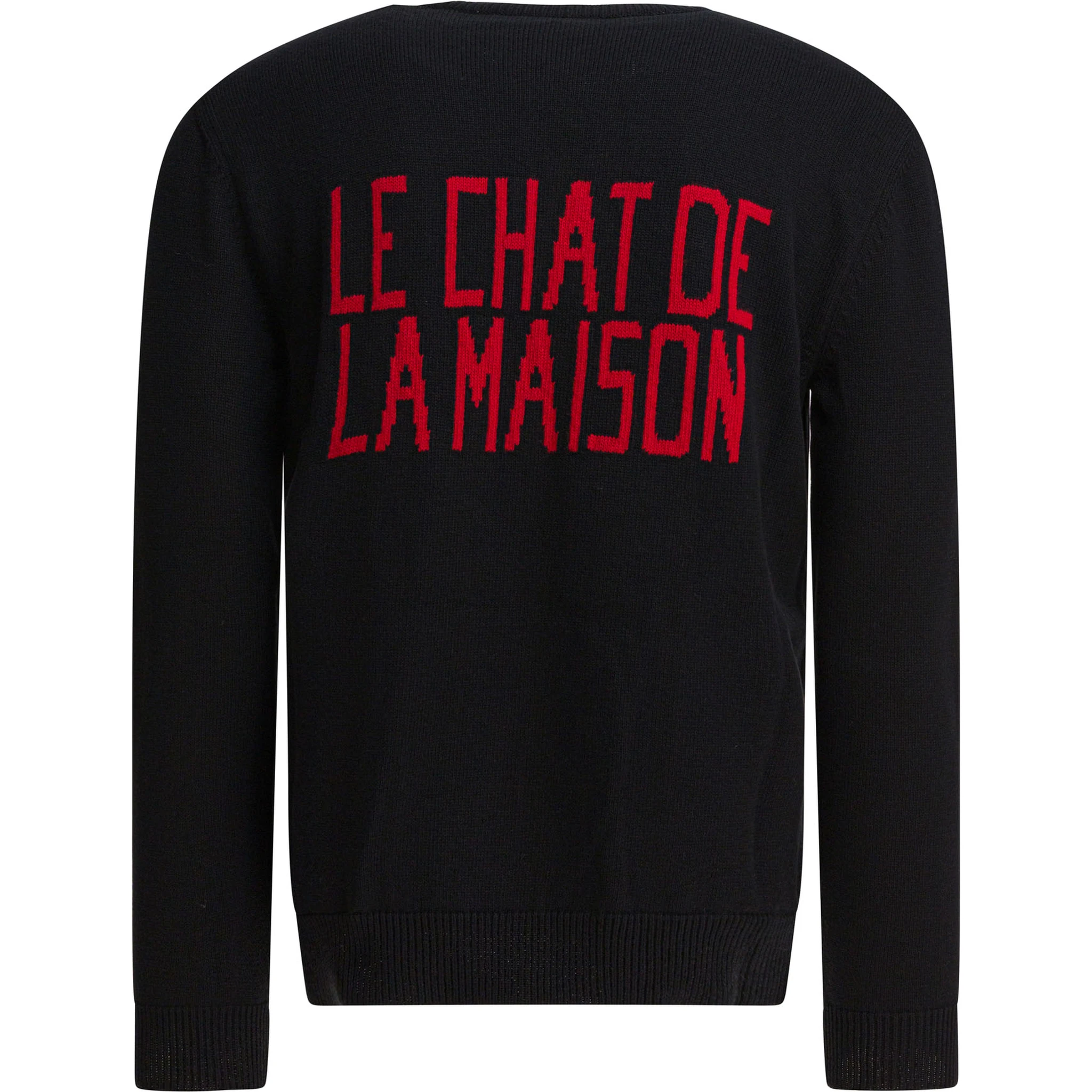 "Le Chat De La Maison" crew-neck sweater