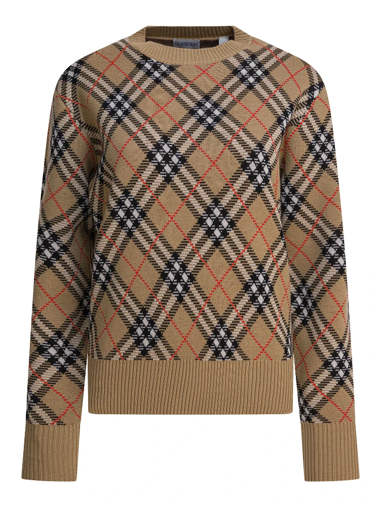 Wool blend crew neck sweater