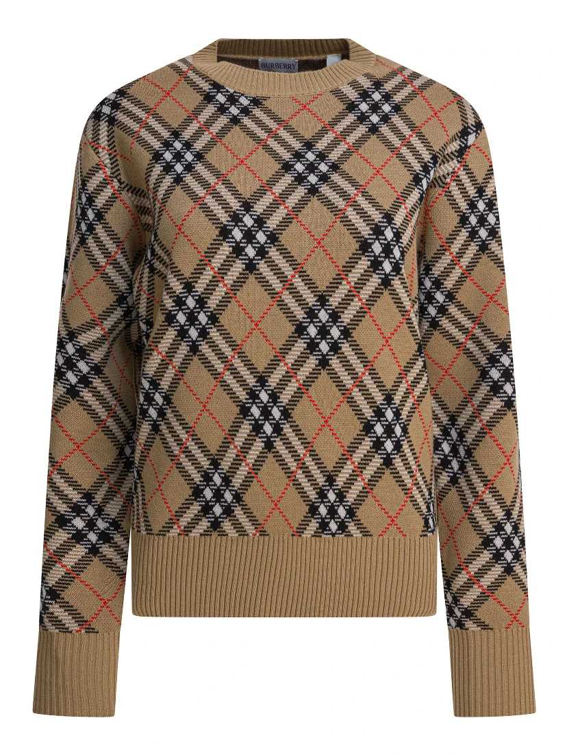 Wool blend crew neck sweater