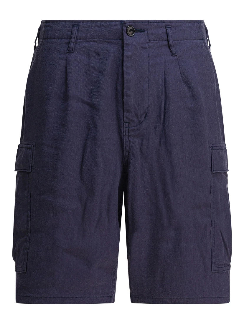 Linen cargo shorts