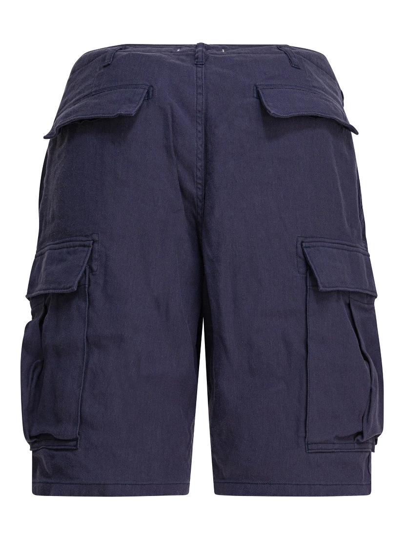 Linen cargo shorts