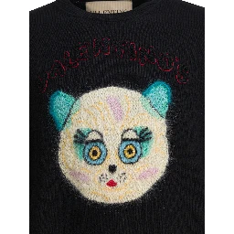 "Le Chat De La Maison" crew-neck sweater