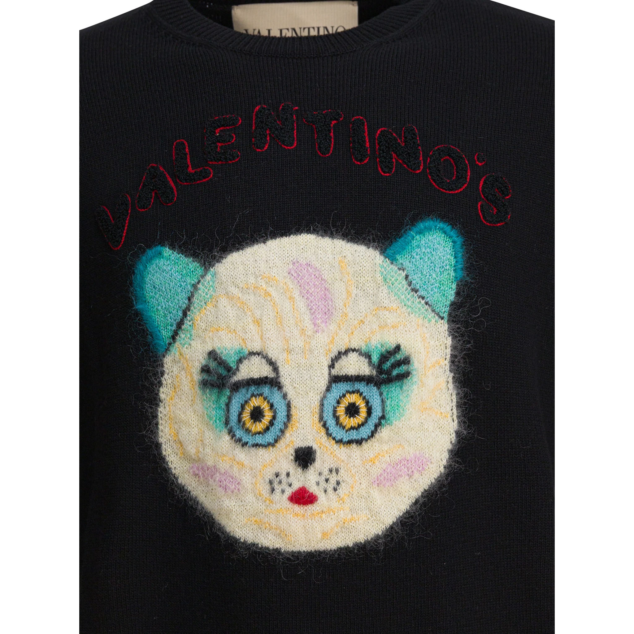 "Le Chat De La Maison" crew-neck sweater