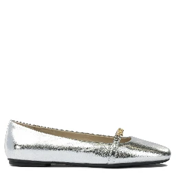 Leather ballet flats with square toe