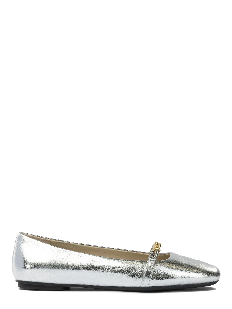 Leather ballet flats with square toe