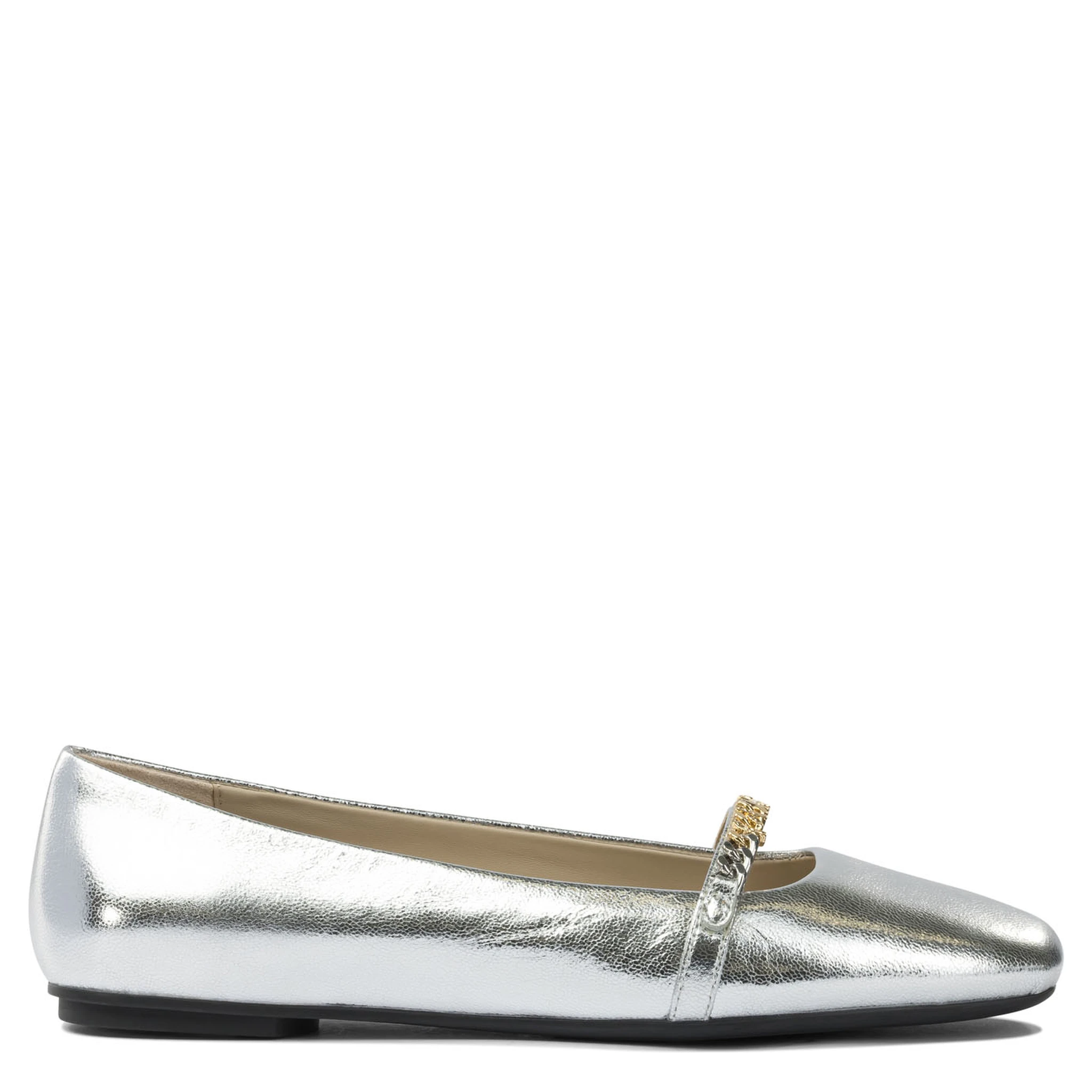Leather ballet flats with square toe