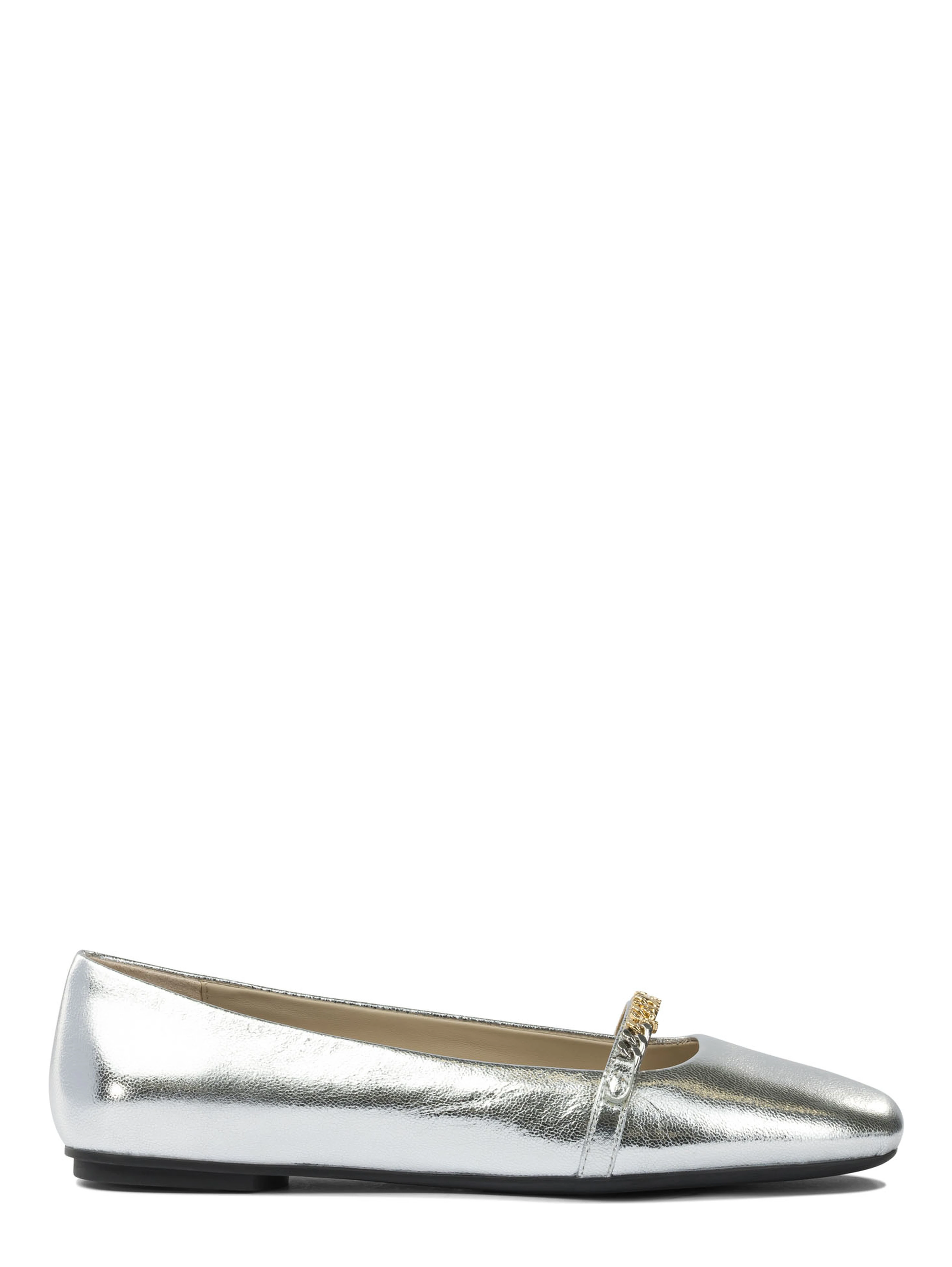 Leather ballet flats with square toe