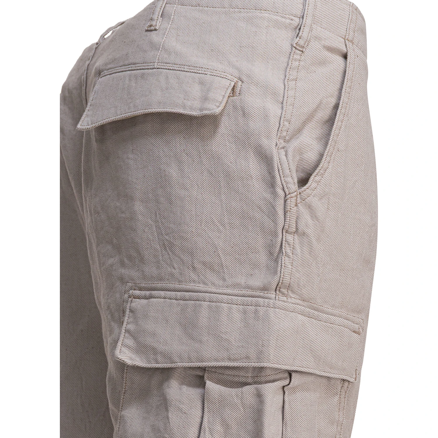 Linen-blend cargo pants