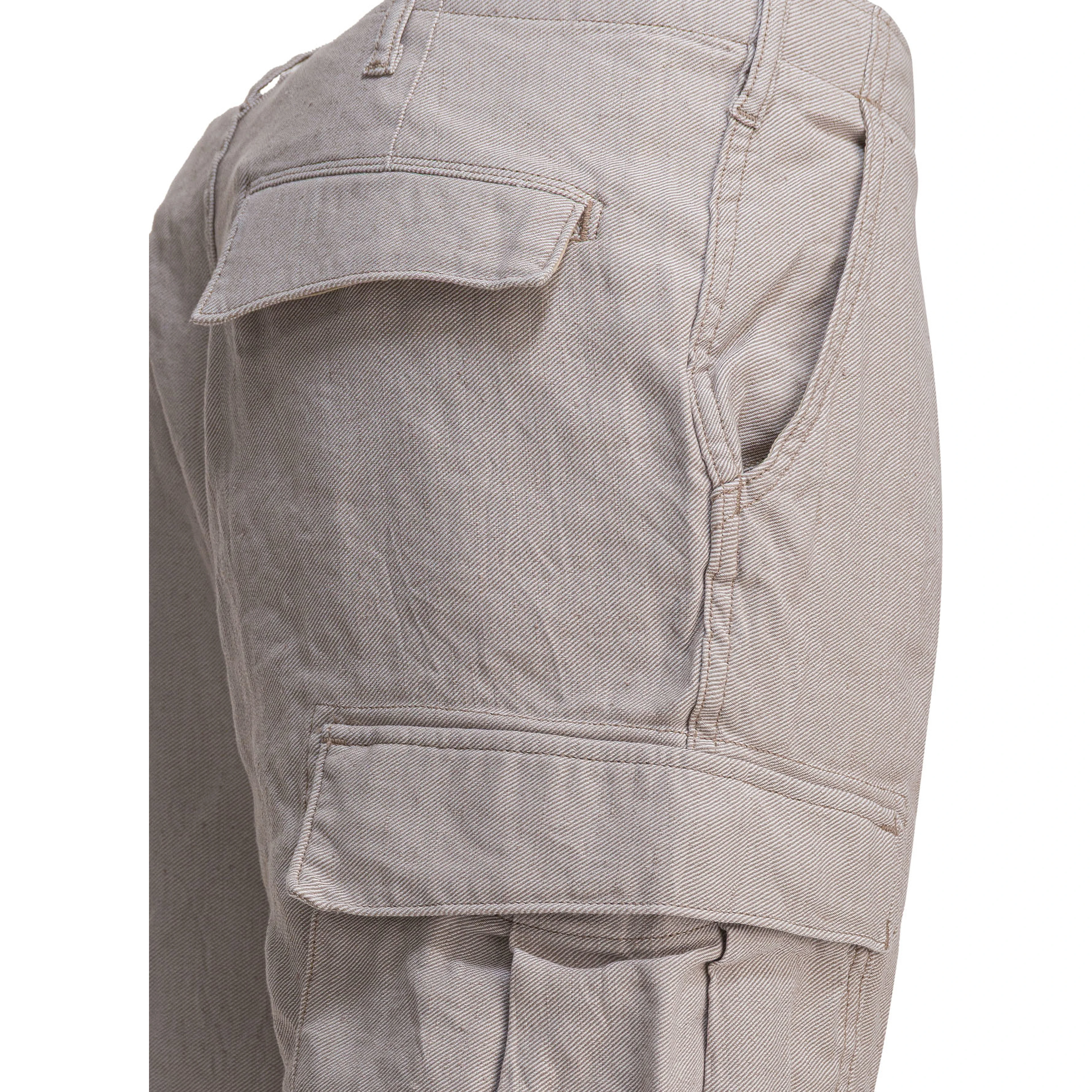 Linen-blend cargo pants