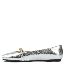 Leather ballet flats with square toe