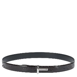 Belt with crocodile print