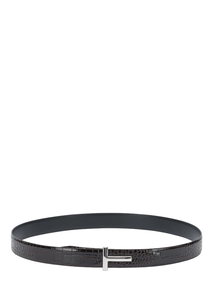 Belt with crocodile print