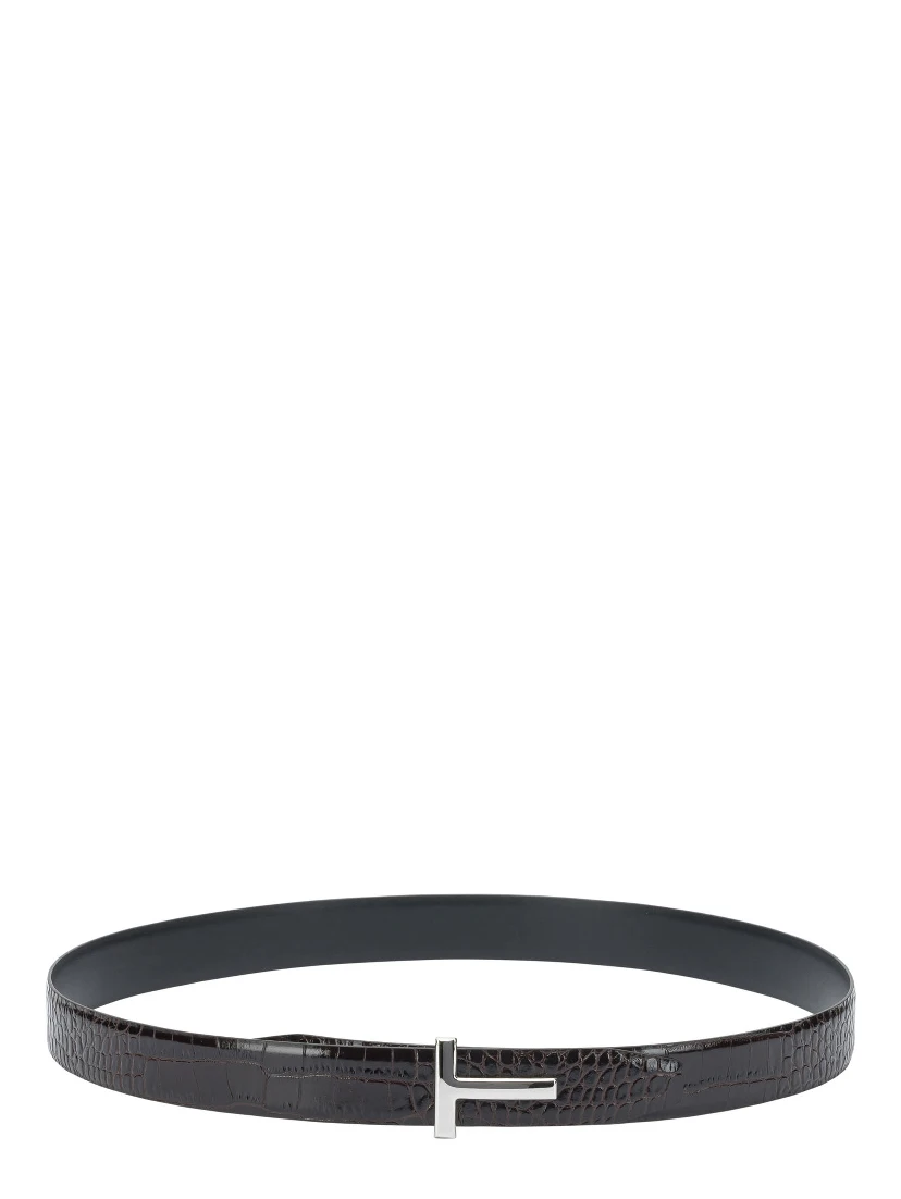 Belt with crocodile print