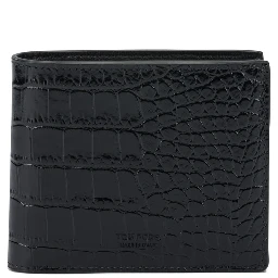 Crocodile print leather wallet
