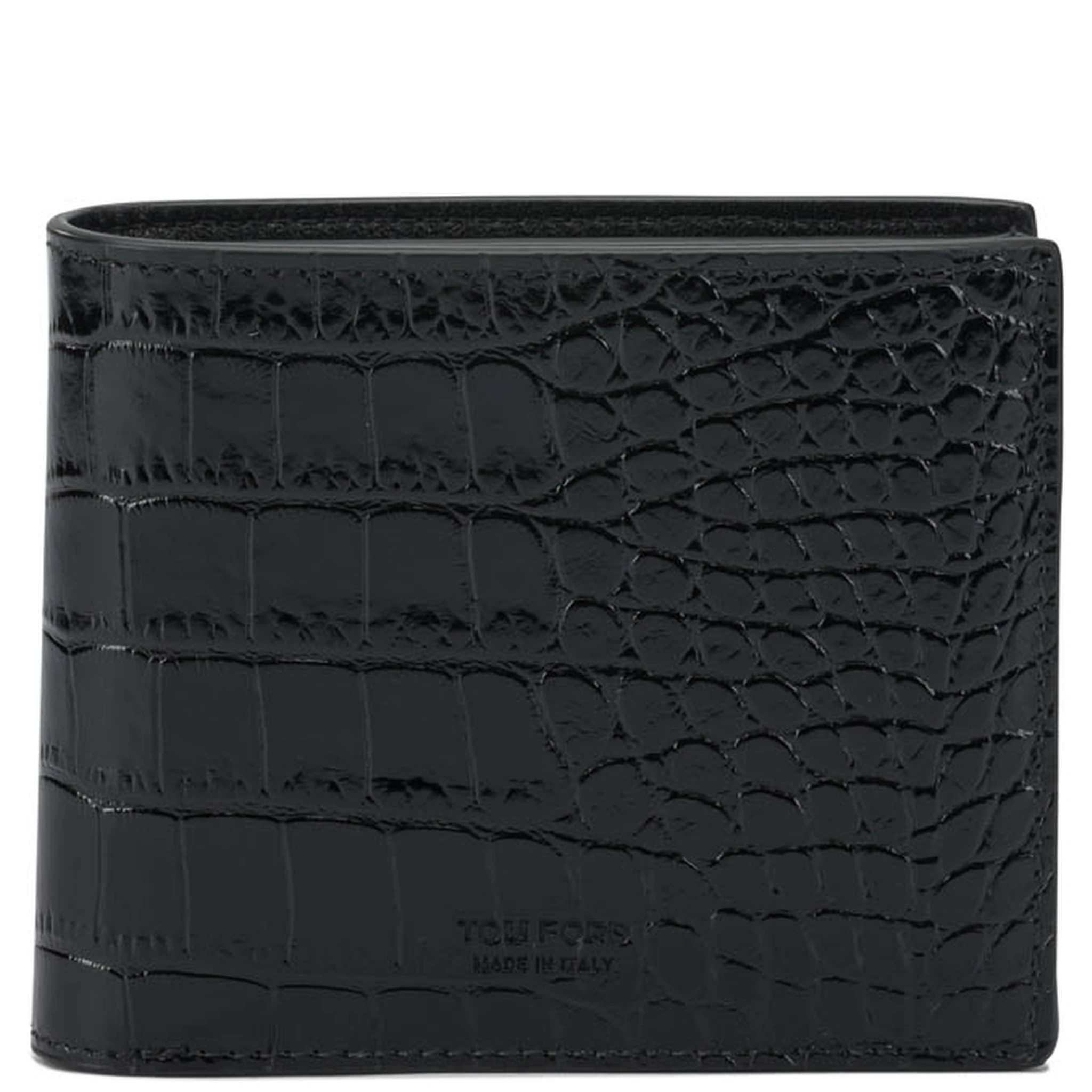 Crocodile print leather wallet