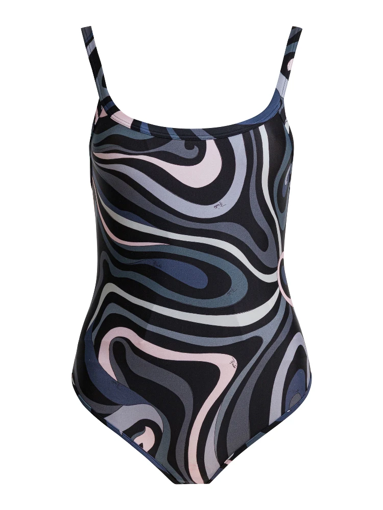 One-piece swimsuit with print