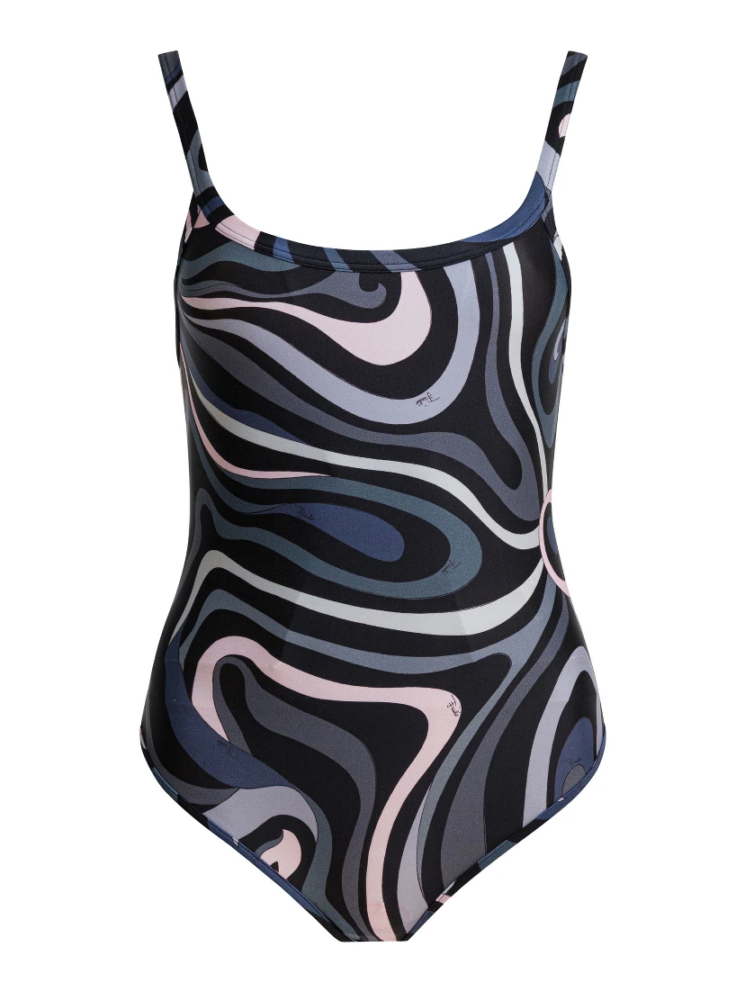 One-piece swimsuit with print