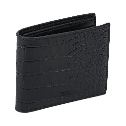 Crocodile print leather wallet