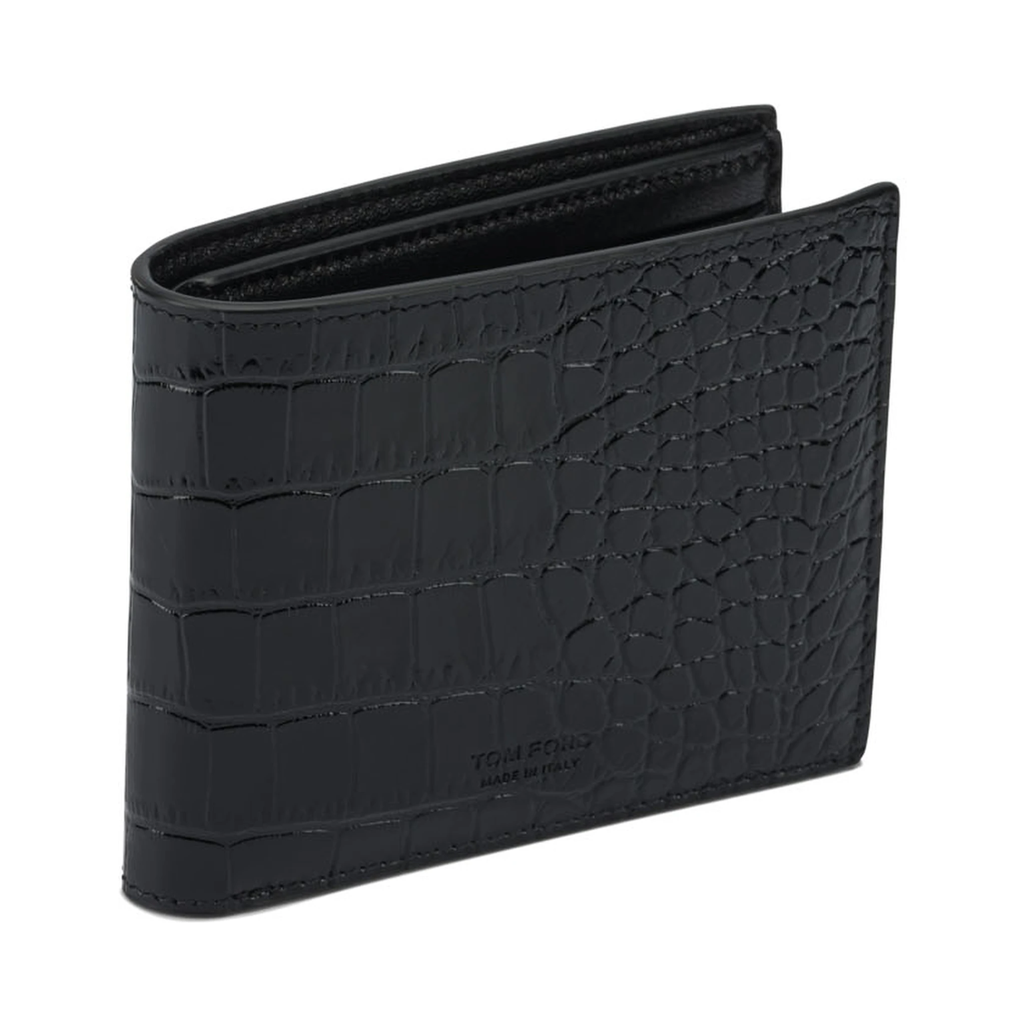 Crocodile print leather wallet