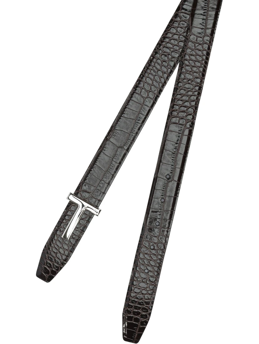 Belt with crocodile print