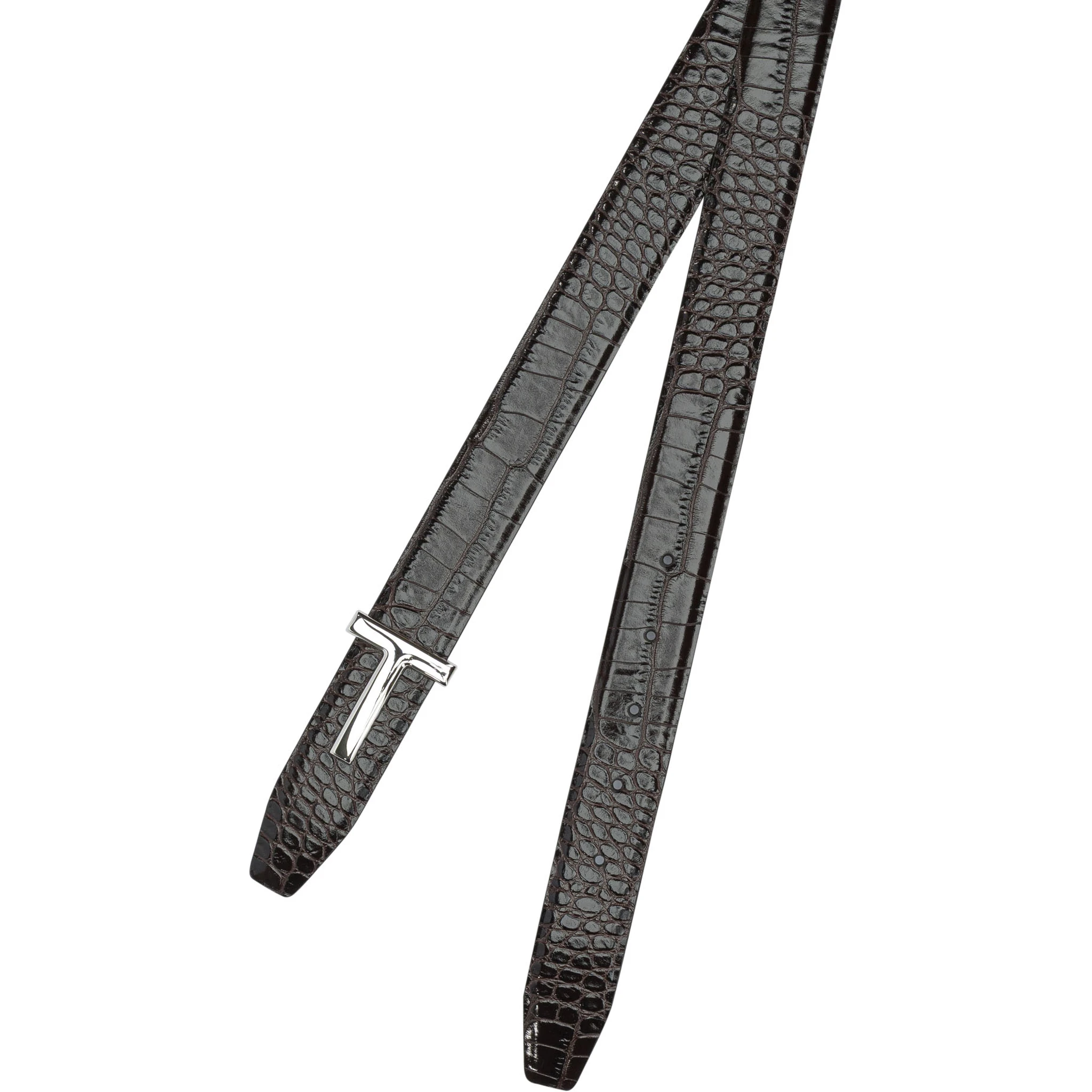 Belt with crocodile print