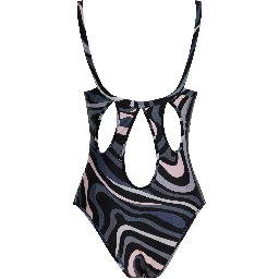 One-piece swimsuit with print