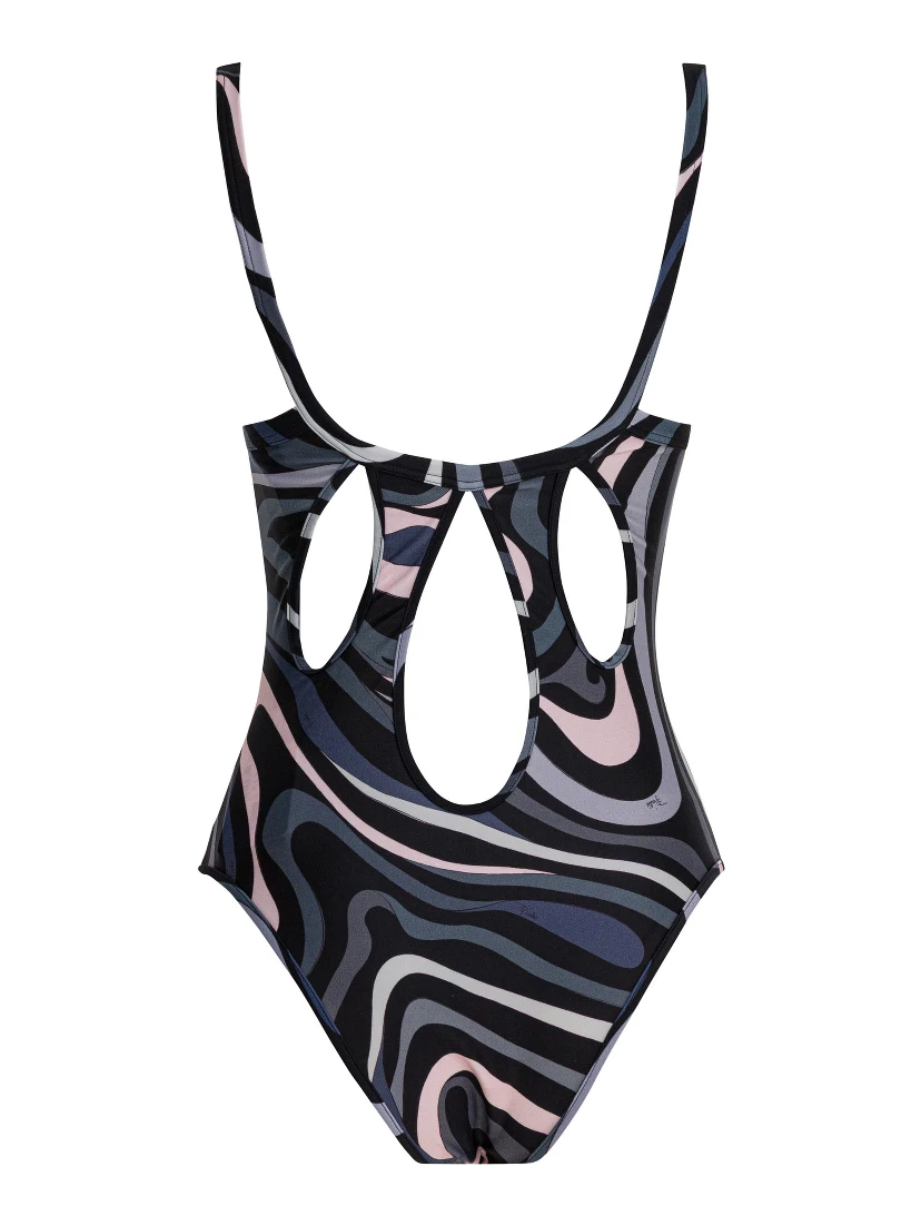 One-piece swimsuit with print