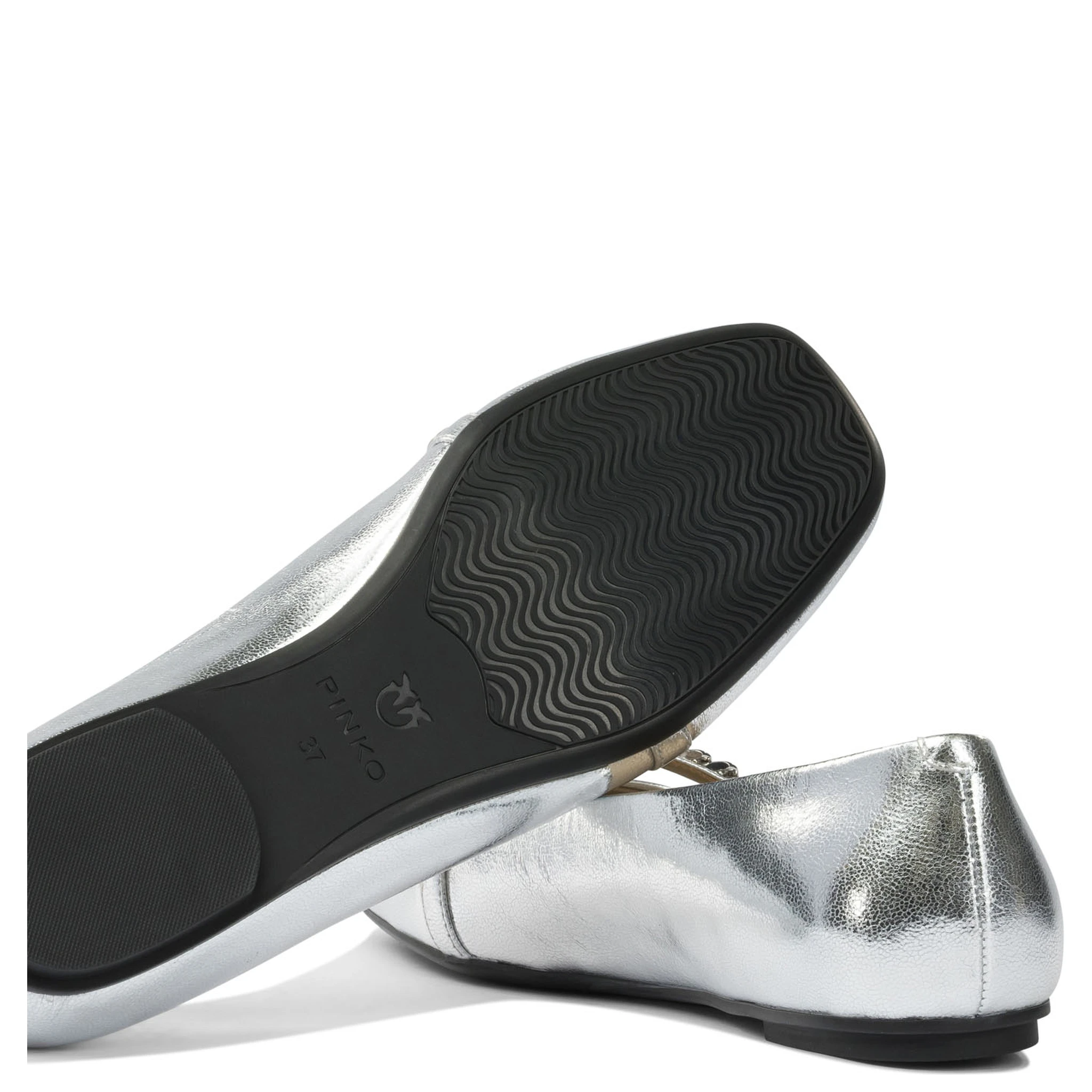 Leather ballet flats with square toe