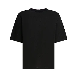 Cotton and silk crewneck T-shirt with print