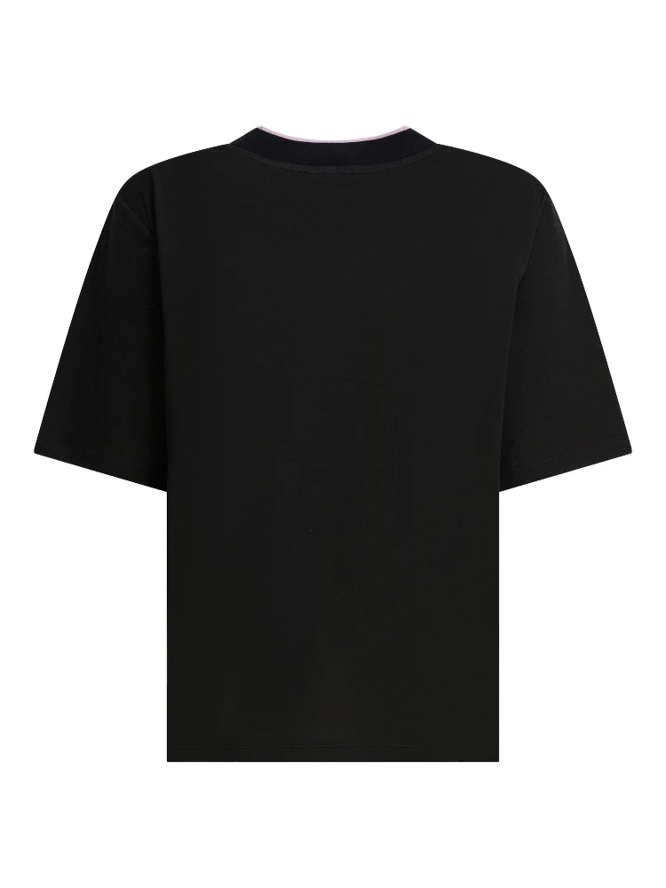 Cotton and silk crewneck T-shirt with print alternative