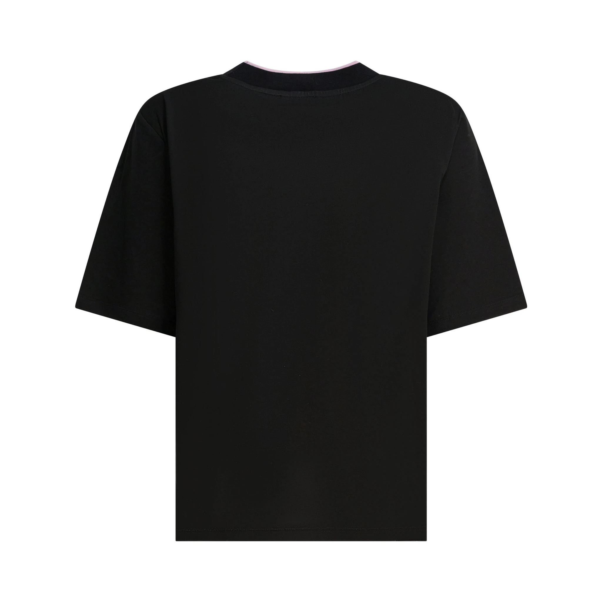 Cotton and silk crewneck T-shirt with print