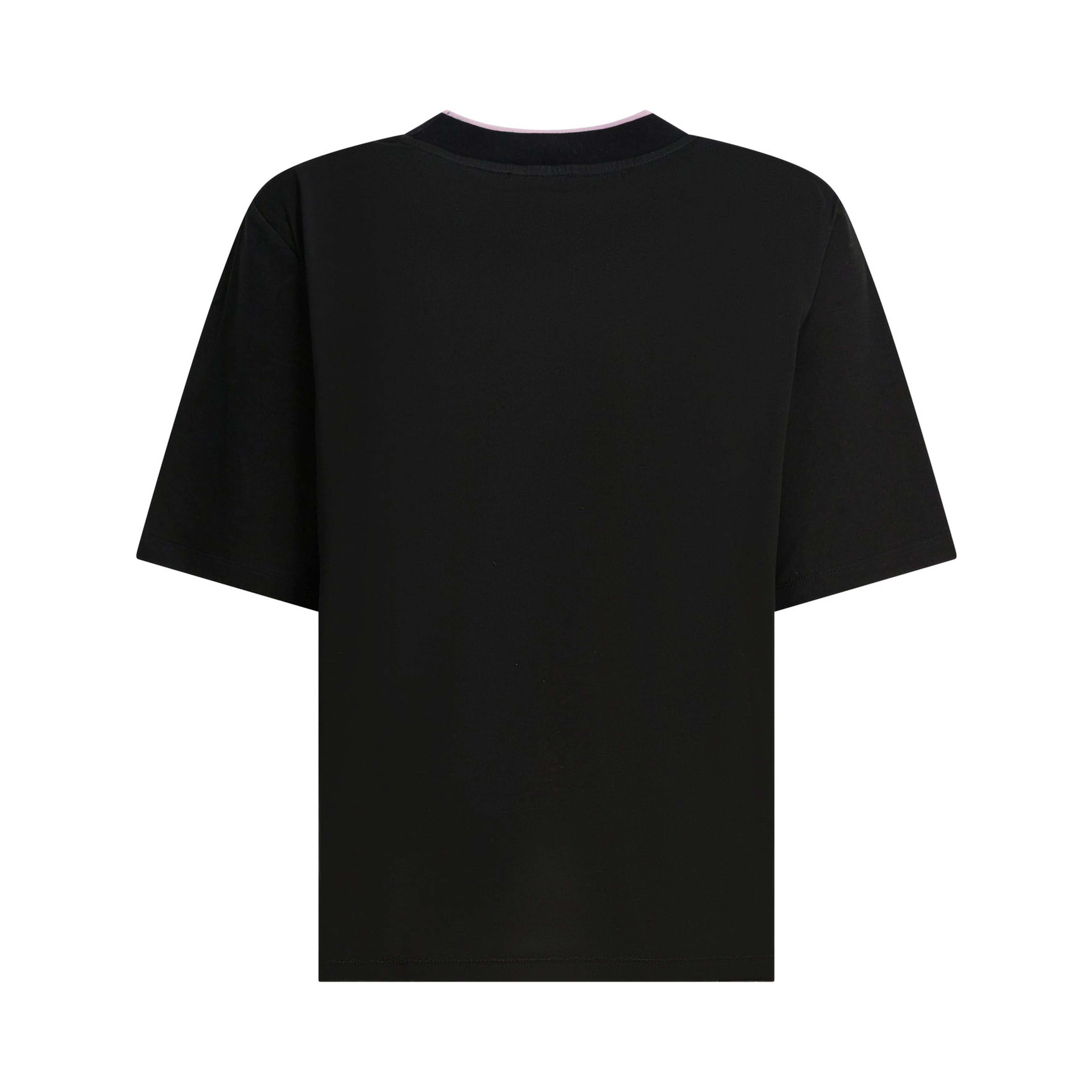 Cotton and silk crewneck T-shirt with print