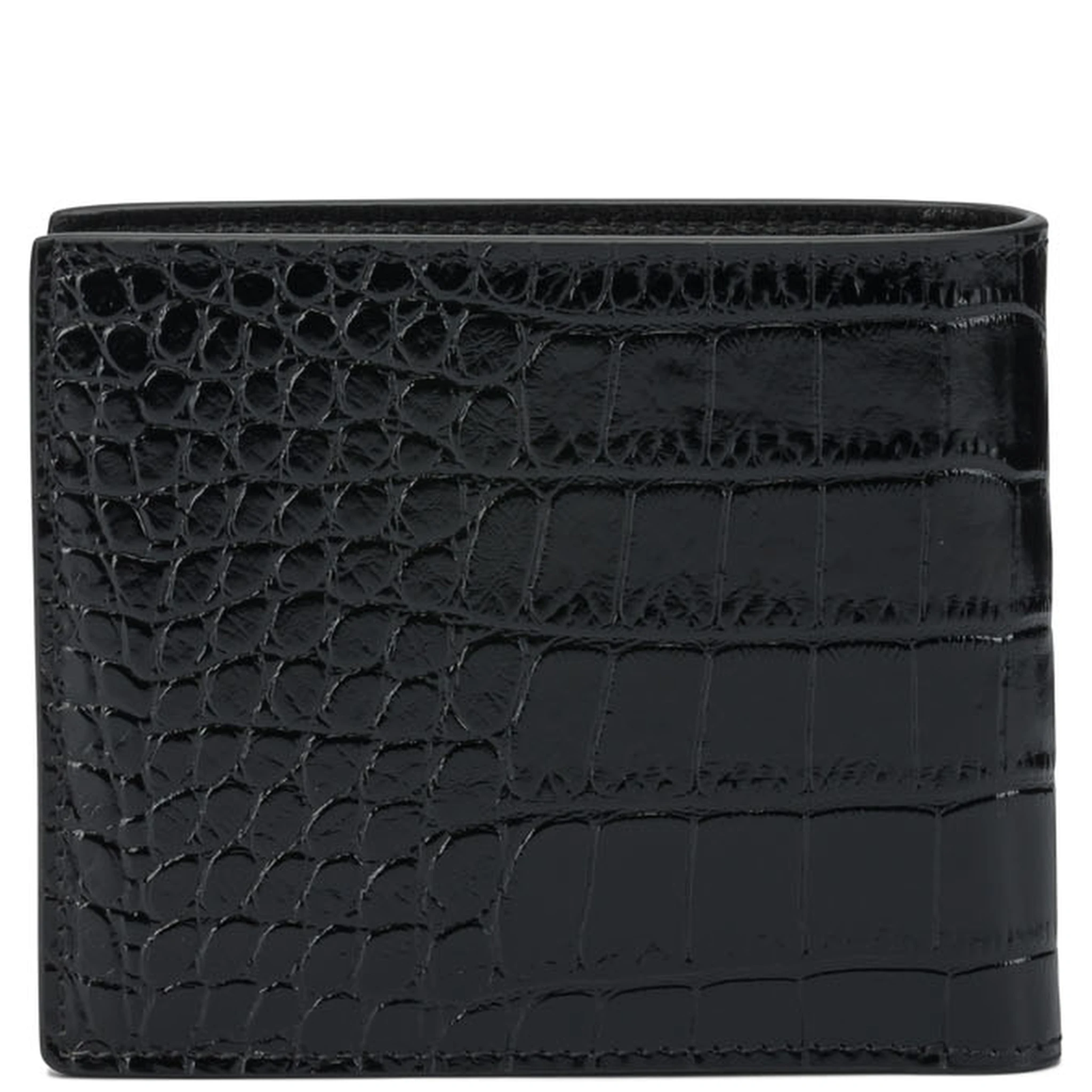 Crocodile print leather wallet