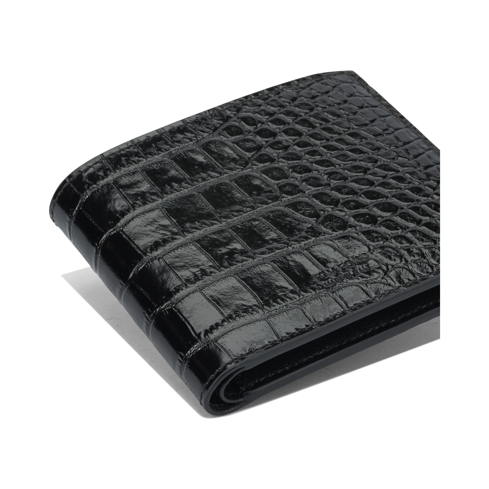 Crocodile print leather wallet