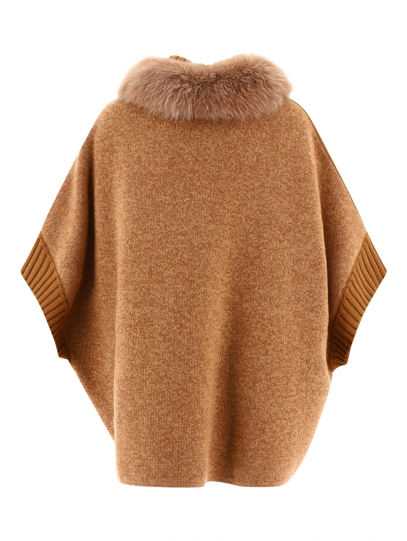 Cape with fur inserts