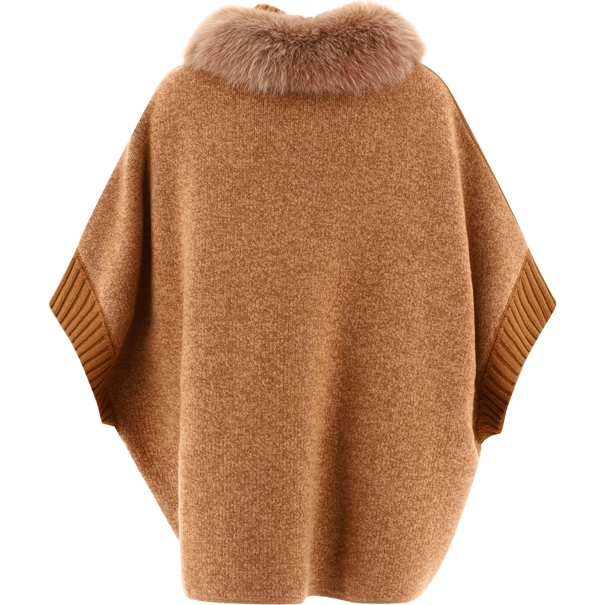 Cape with fur inserts
