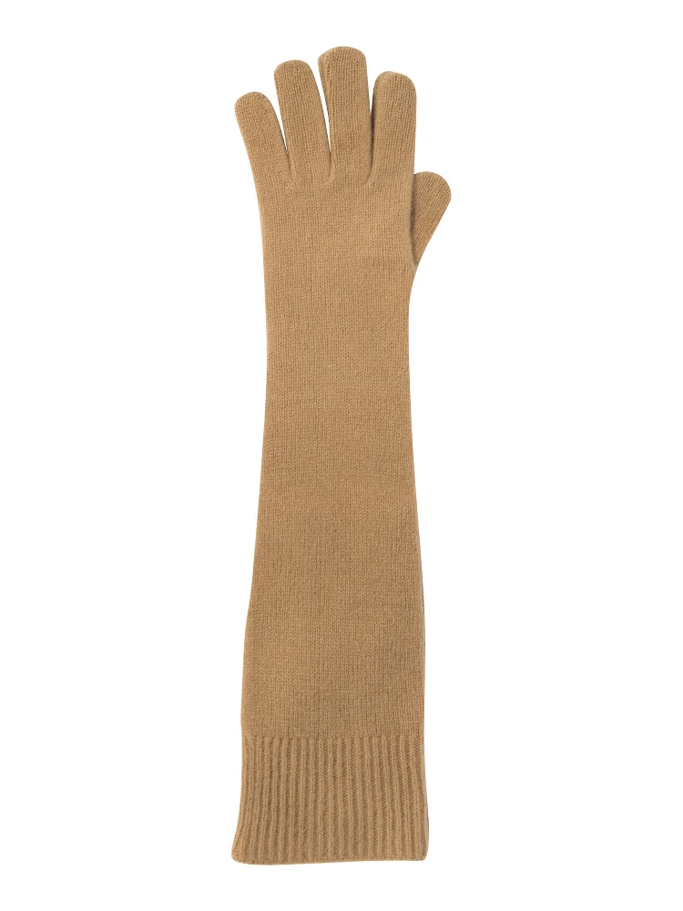Long knit gloves