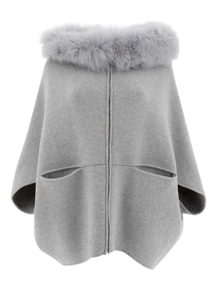 Wool and cashmere poncho